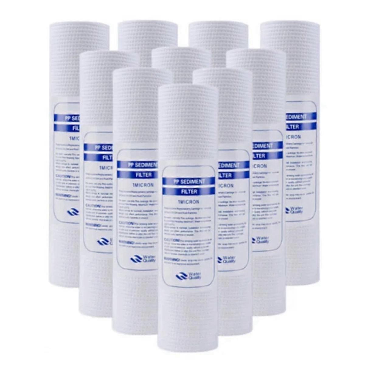 Filtre à eau universel de 10 PCS Filtre à eau de coton PP Filtres à eau de sédiments Matériau en polypropylène, 1 Mi