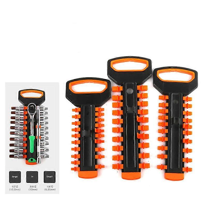Socket Wrench Set Storage Rack Ratchet Wrench Sleeve Storage Shelf Spanner Storage 1/4 3/8 1/2 Mountable Sliding Stand Socket