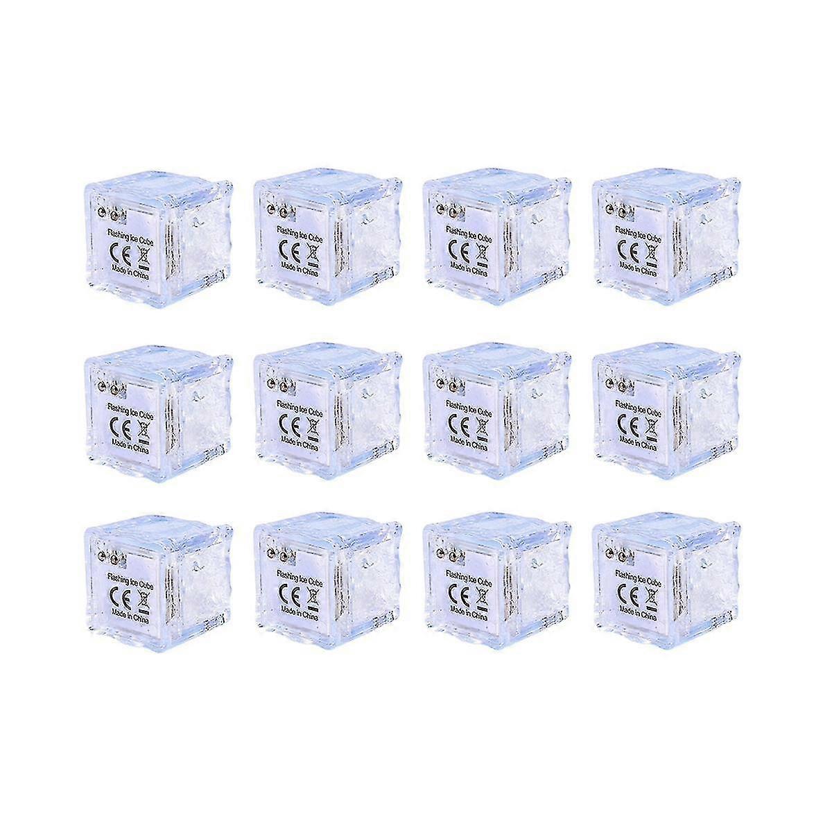 Waterproof Led Ice Cube, 12pcs Multi Color Flashing Glow In The Dark Led Light Ice Cube Glowinthedark For Drinking Party