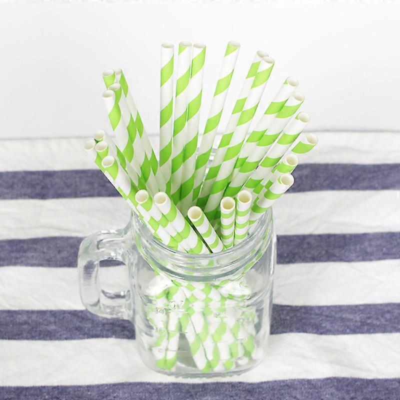 200pcs Striped Paper Straws Stripes