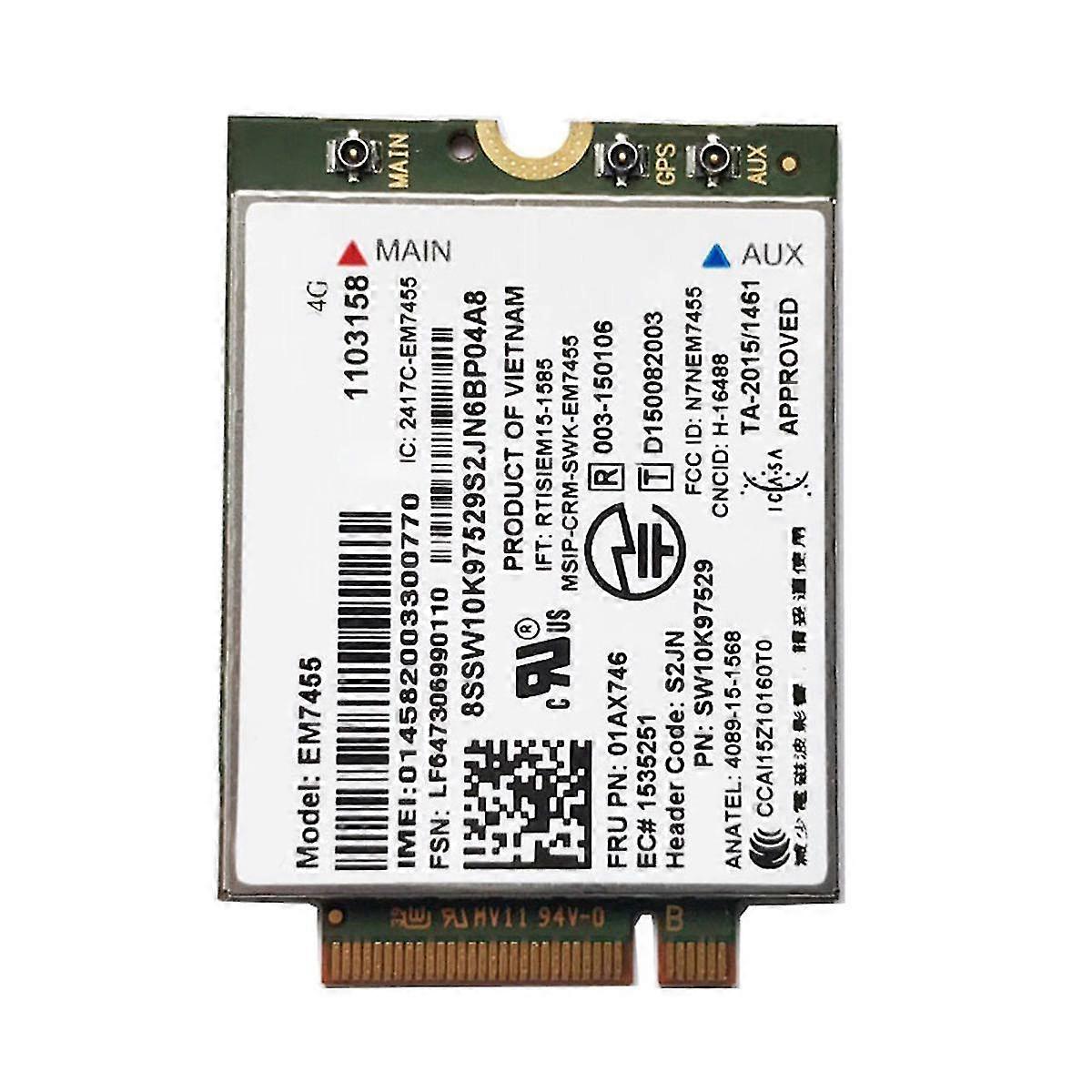 EM7455 κάρτα WiFi 01AX746 LTE 3G 4G κάρτα για X1 άνθρακα 5ης γενιάς X270 T470 T470S T470P T570 L570 L470 P51 P71 P71