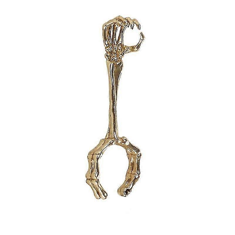Hand Bone Smoking Ring Personality Ring Cigarette Holder Coarse Cigarette Holder Holder Holder Skull, Gold, 5.7cm Battqx