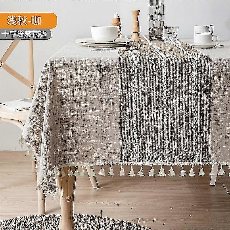 Nappe Rectangle Nappe Coton Lin Infroissable Pland Nappes Lavable Couverture de Table G