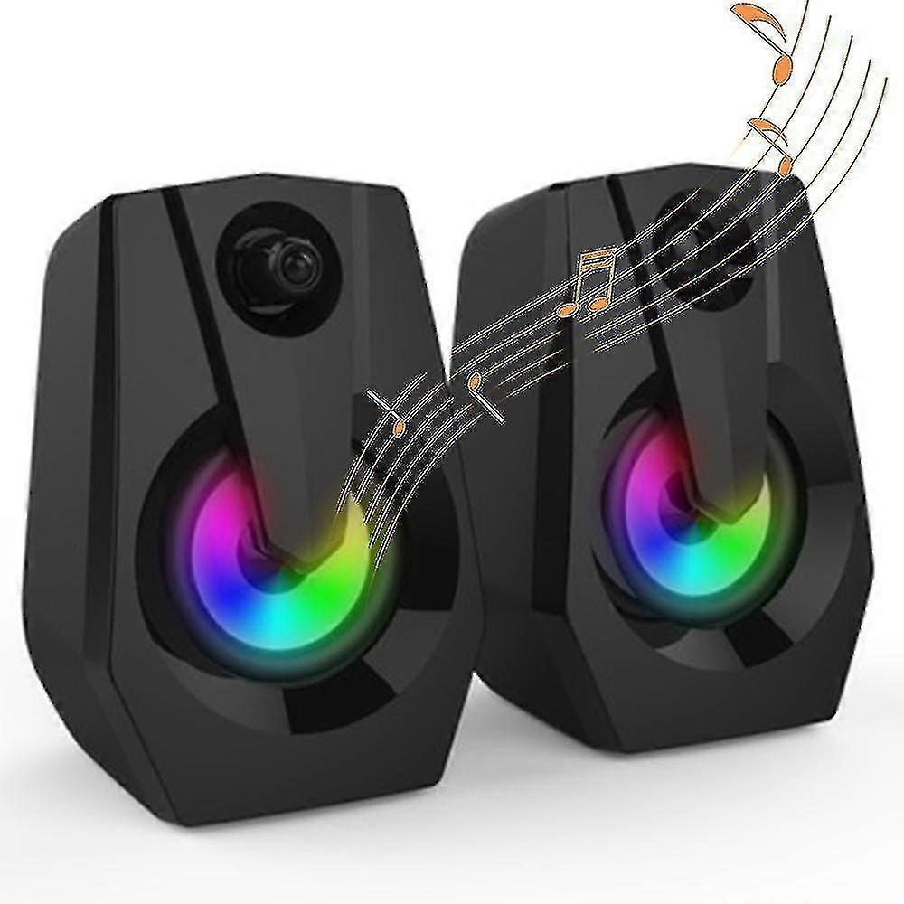 Computer Speakers, Stereo 2.0 Usb Multimedia Speaker With Led/volume