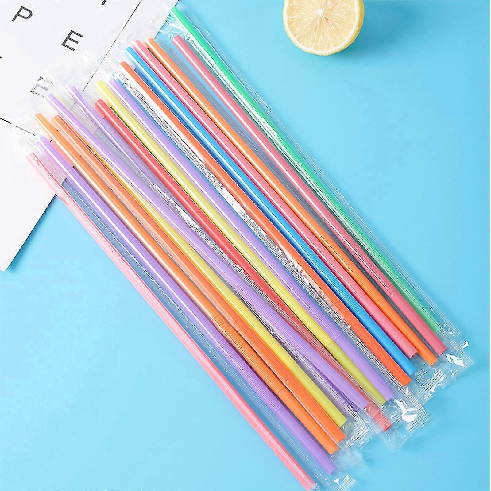 Color Plastic Straws Milk Tea Drink Straws