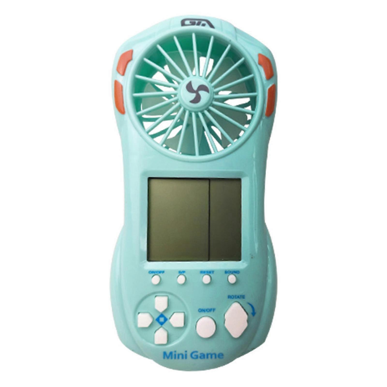 Electronic Game Console with Small Fan Handheld Mini Child  Blue