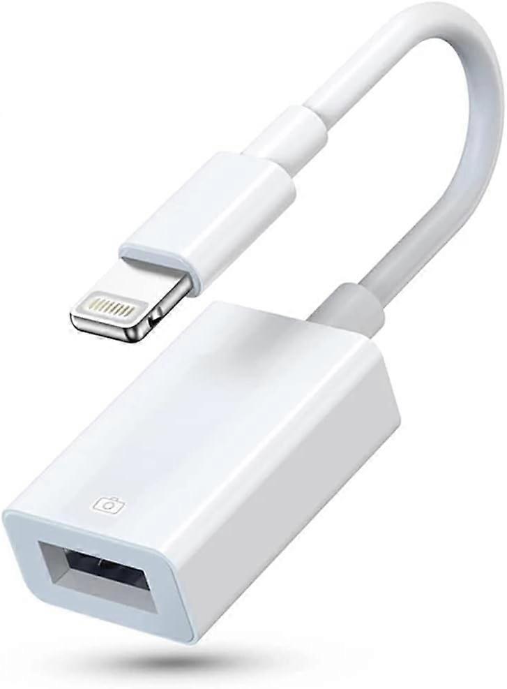 Lightning to USB Camera Adapter,USB 3.0 OTG Data Sync Cable Adapter Compatible with iPhone/iPad
