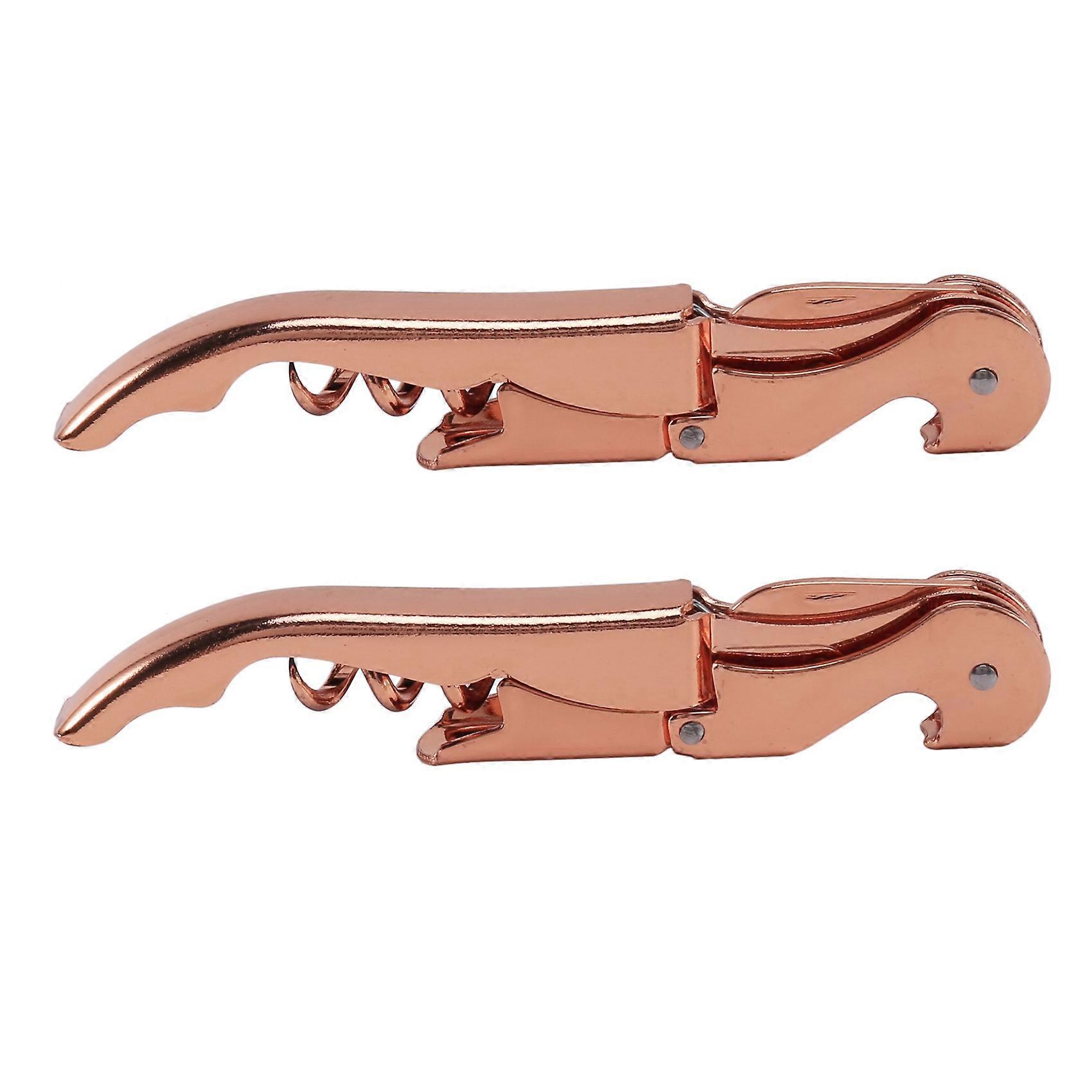 2X Gold Corkscrew Metal Wine Corkscrew Wine Corkscrew Multifunction Red Wine Corkscrew