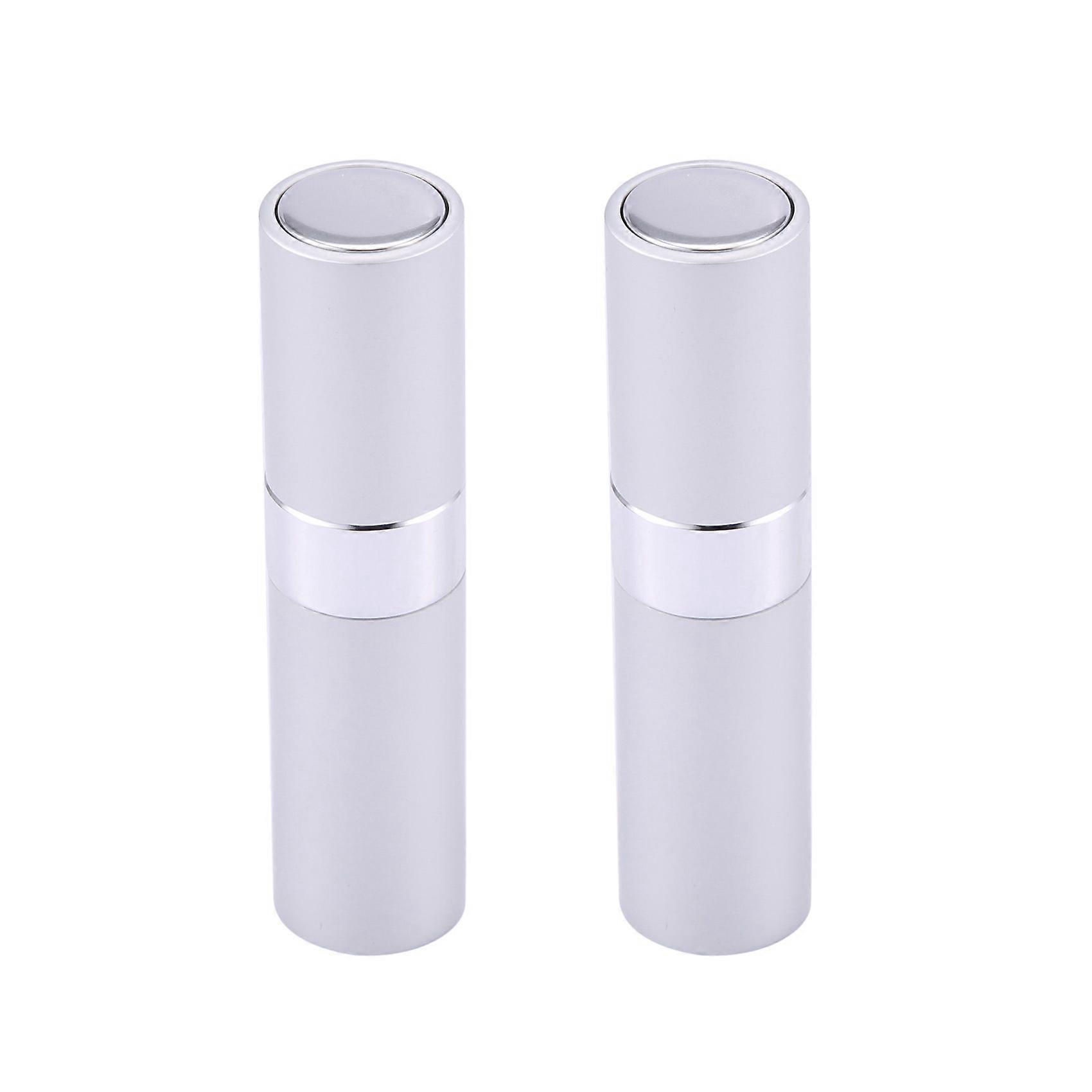 2X 8 Ml Portable Travel Mini Bottle Refillable Empty Perfume Atomizer - Silver
