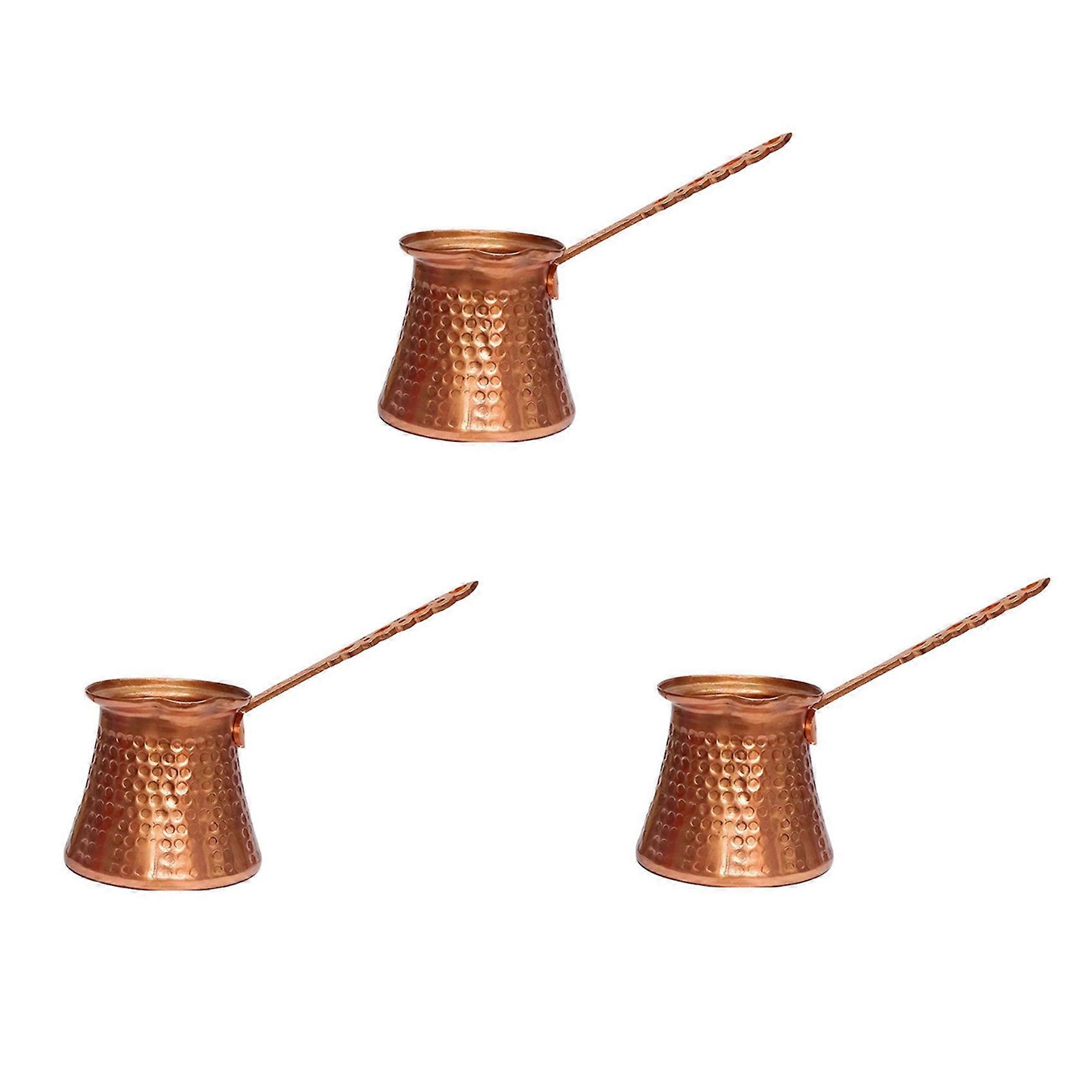 3X Coffee Wooden Handle Turk Turkish Coffee Pot 320Ml Coffee Turk Turkish Copper Coffee Maker for T