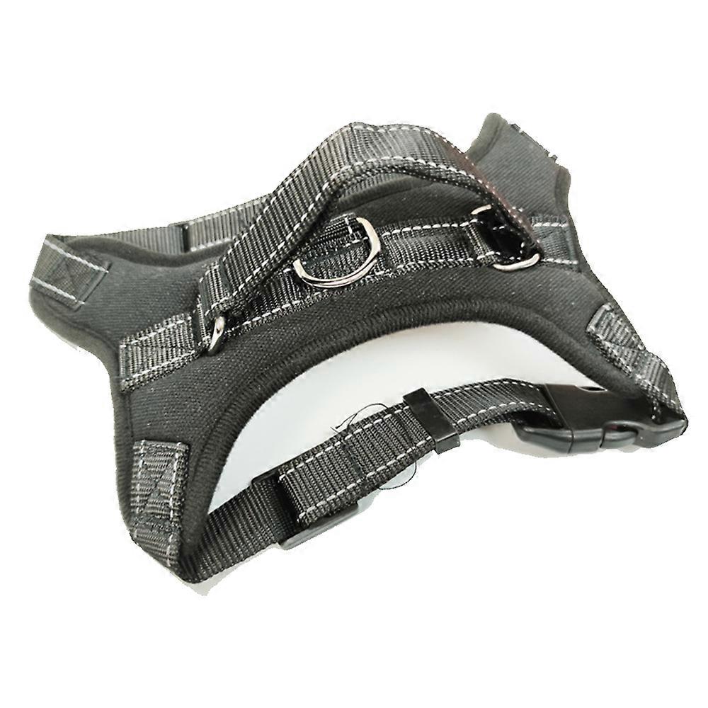 No Pull Dog Harness Reflective Adjustable with 2 Metal Leash Hooks and Soft Training Handle