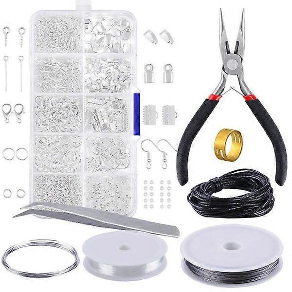 Jewelry Making Kit - Pliers, Thread, Rings - DIY Silver