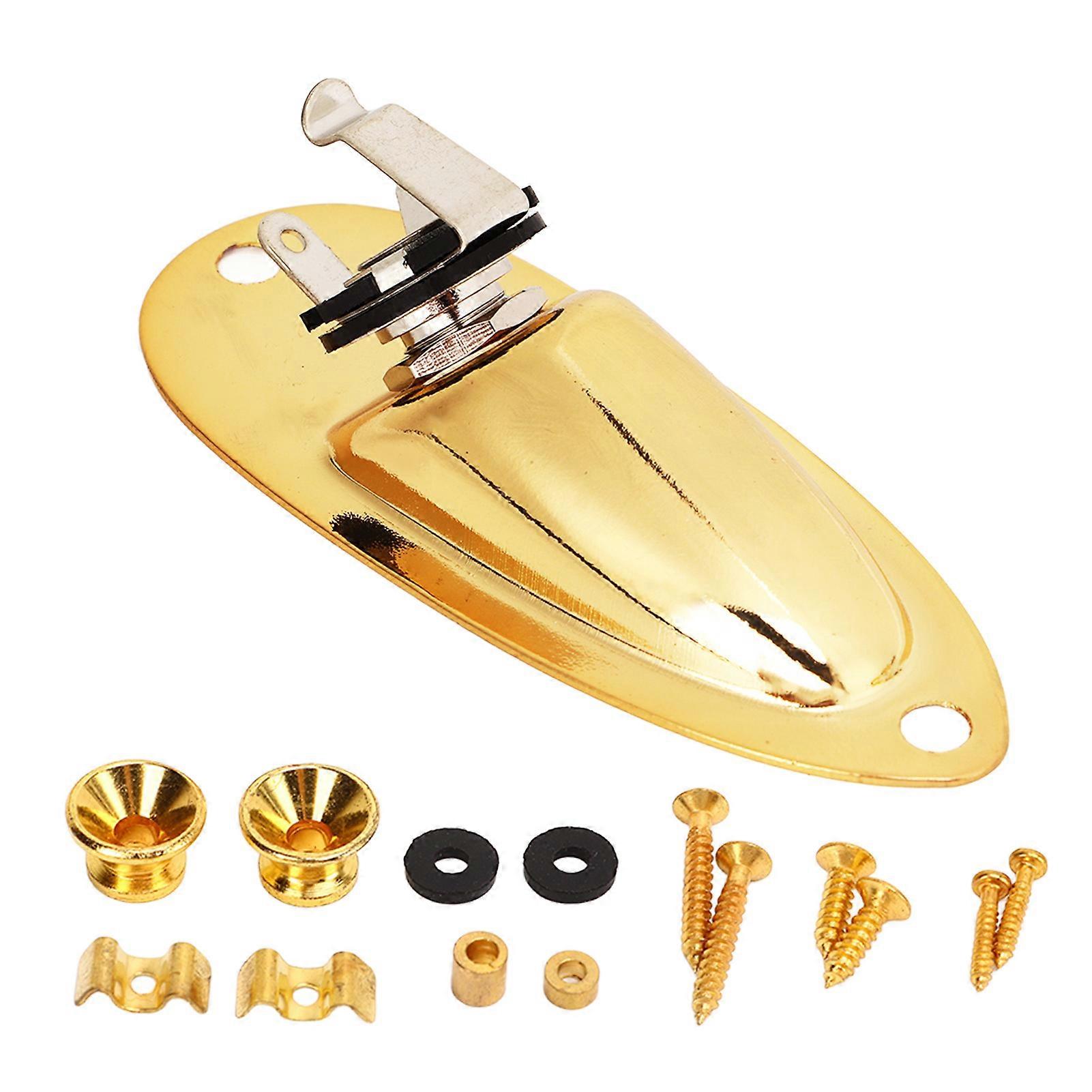 Boat Guitar Output Jack Gold Metal Electric Guitar Pickup Output Input Jack Plug Socket Plate Set