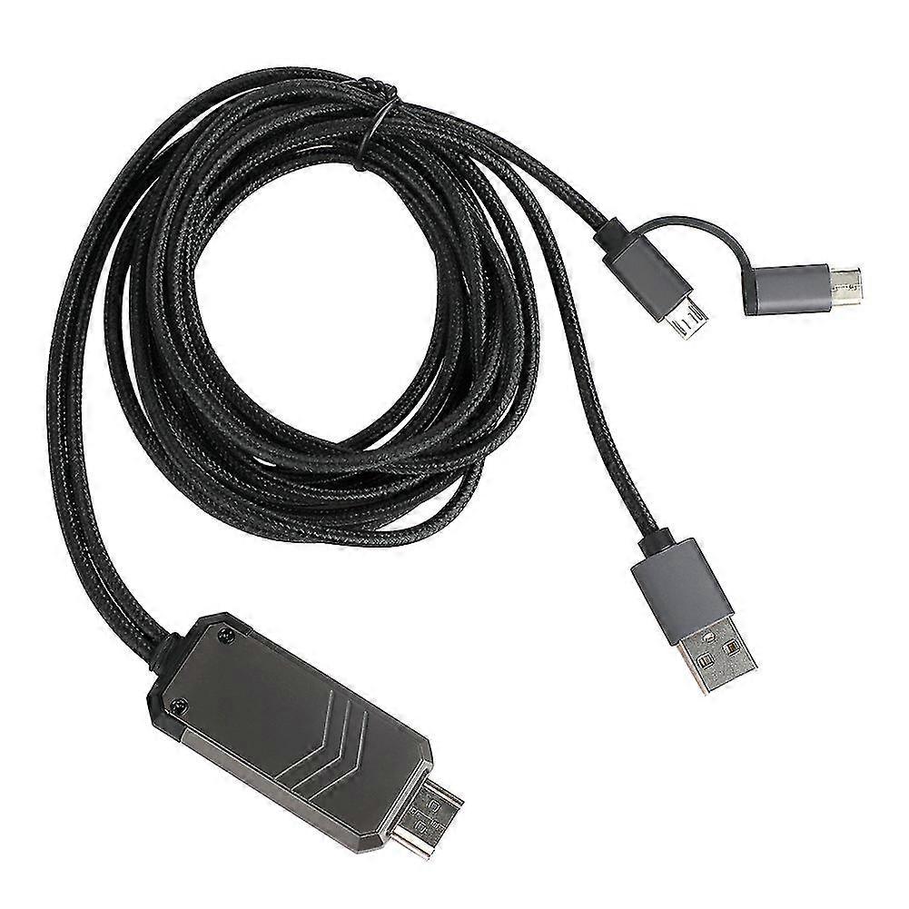 محول USB C / Micro USB إلى HDMI 2 في 1 مع بلوتوث وتدفق 1080 بكسل - كابل مضفر LD30