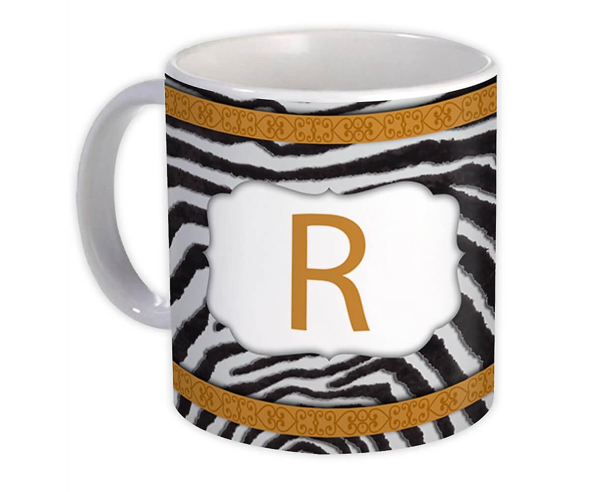 Geschenk Mok: Monogram Letter R Zebra