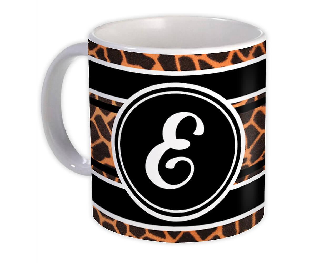 Geschenk mok: Monogram Letter E Giraffe
