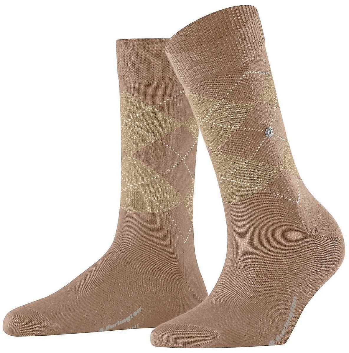 Burlington Marylebone Lurex Socks - Camel Brown