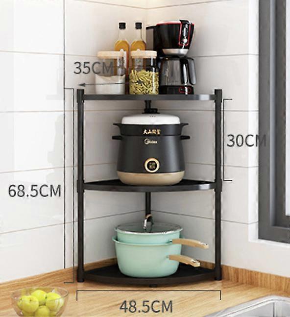 Stainless steel kitchen rack triangular wall corner multi-layer corner pot rack household storage rack pot rack