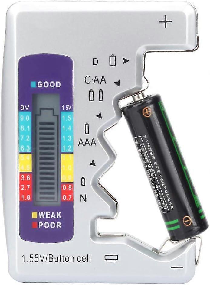 Universal battery tester with digital display Battery capacity test tool Small electrical device for AA AAA C D 9V 1.5V coin cell batteries