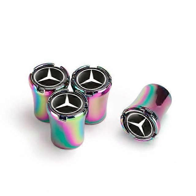 4PCS Colorful Car Wheel Tire Valve Caps Tyre Rim Stem Covers for W176 W204 W203 W205 W212 W211 W124 W210 CLA CLK GLK SL ML