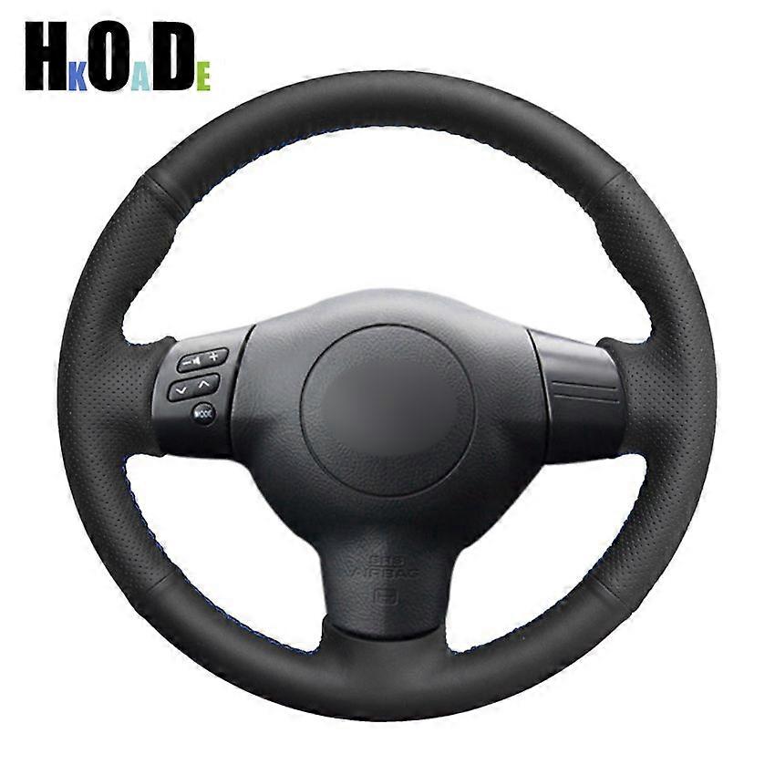 Svart konstläder Handsydd bil rattkåpa för Toyota Corolla 2004-2006 Caldina 2002-2007 RAV4 (US) 2005