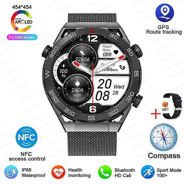 2023 NFC Smart Watch Adult GPS Track Bluetooth Call Sport Watches Compass Custom Dial Heart Rate ECG Smartwatch For Android