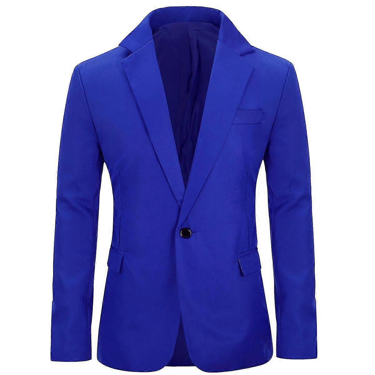 Mens Solid Color Slim Fit Business Casual Blazer