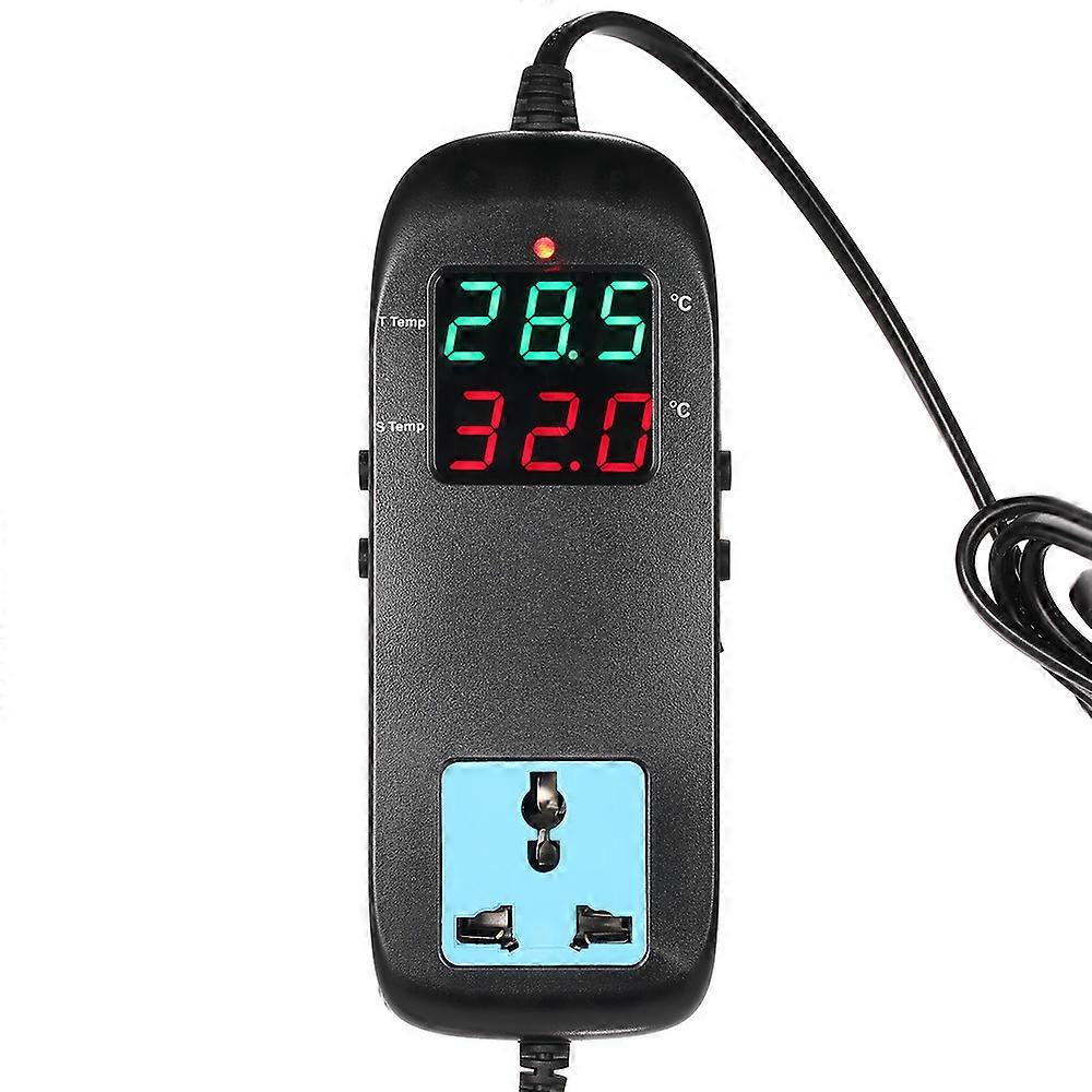 Electronic Thermostat LED Digital Display Breeding Temperature Controller Thermocouple Thermostat with Socket AC 90V250V
