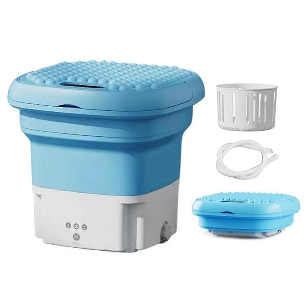 Washing Machine Small Household Folding Portable Automatic Ultrasonic Forward and Reverse Pulsator Elution Dual Purpose Imitation Hand Wash with Drain