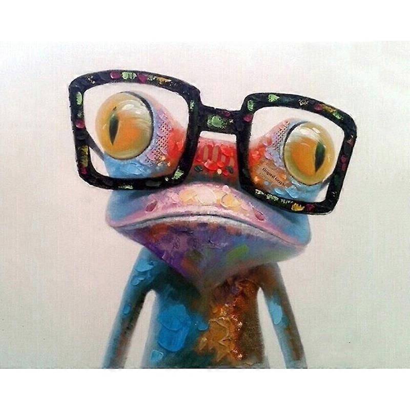 DIY Acrylic Paint By Numbers Kit For Adults Beginners, Colorful Animal Painting On Canvas With 12x16 Inch Frame - Colorful Frog