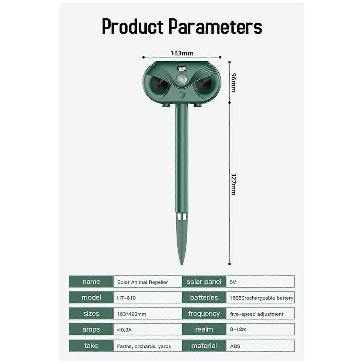 New Outdoor Solar Flash Laser Mouse Repeller Snake Repeller Animal Repeller Ultrasonic Bird Repeller Vegetable Garden