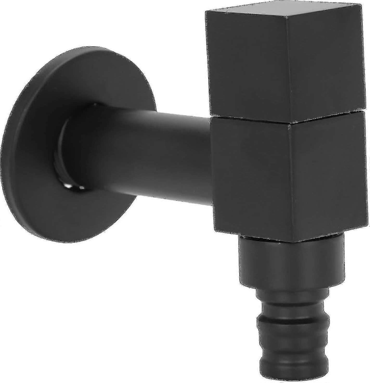 Robinet d’eau carré, complet en cuivre Single Cold Faucet Machine à laver Robinet G1 / 2 Thread Black Balcony Washing Machine Faucet [livraison gratuite]