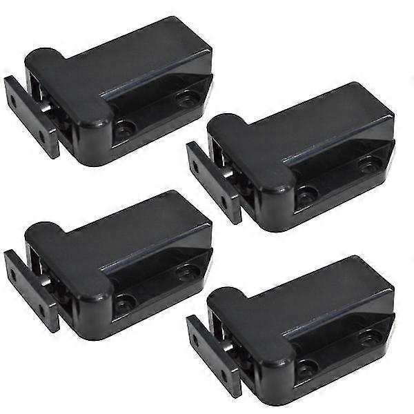 4pcs Self-locking Door Catch Door Drawer Cabinet Catch Push To Open Device For Furniture Cabinet Cupboard (black)