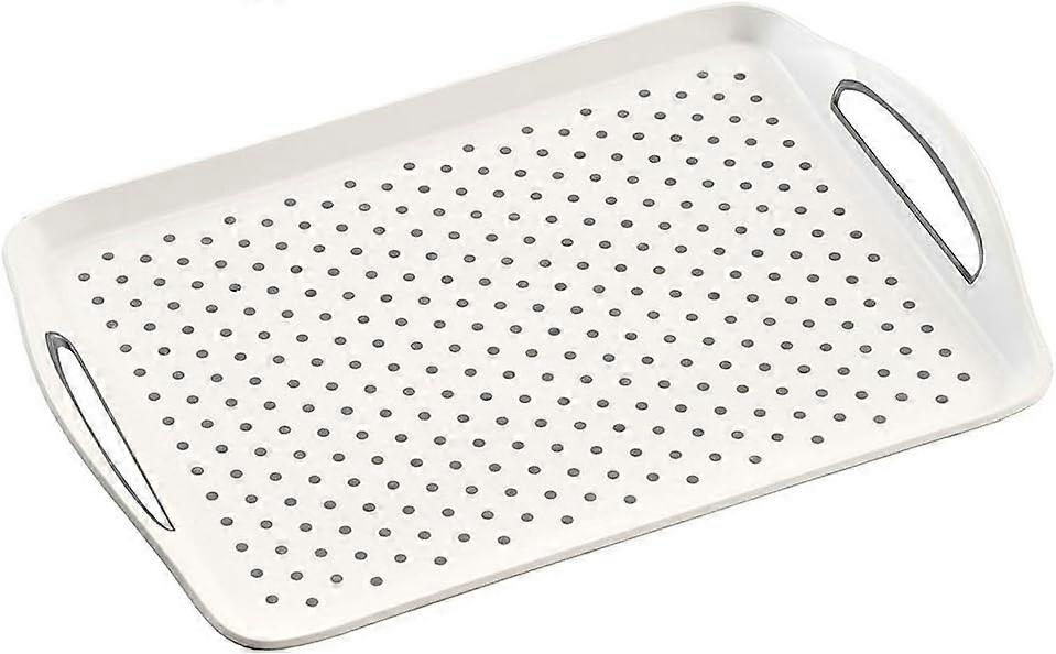 White non-slip plastic plate 45.5 x 32 x 4.5 cm