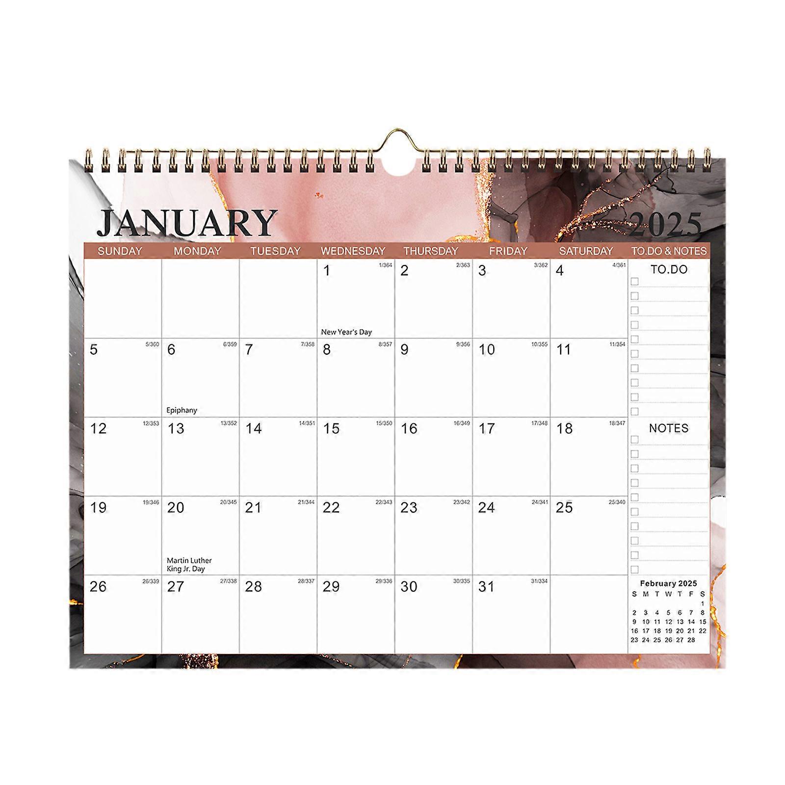 Wall Calendar 2025-26 Planning Calendar Thick Paper Yearly Calendar With Multiple Holidays For Planning And Organization