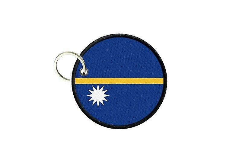 Keychain keys nauru flag printed round round round