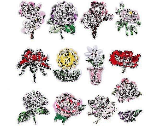 13 Pcs/set Flowers Embroidery Cloth Stickers