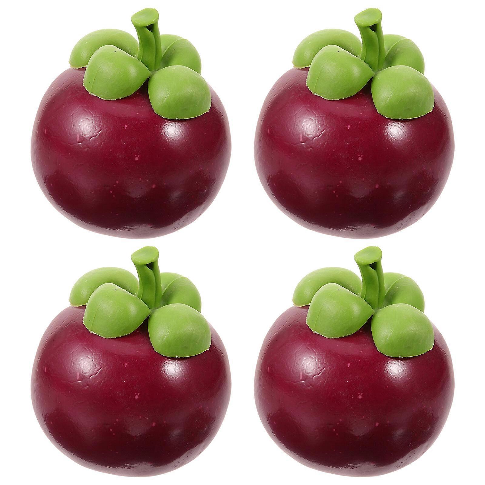 4Pcs Simulare Mangustan Mangustan fals Decoruri decorative de fructe Decoruri de simulare a fructelor false