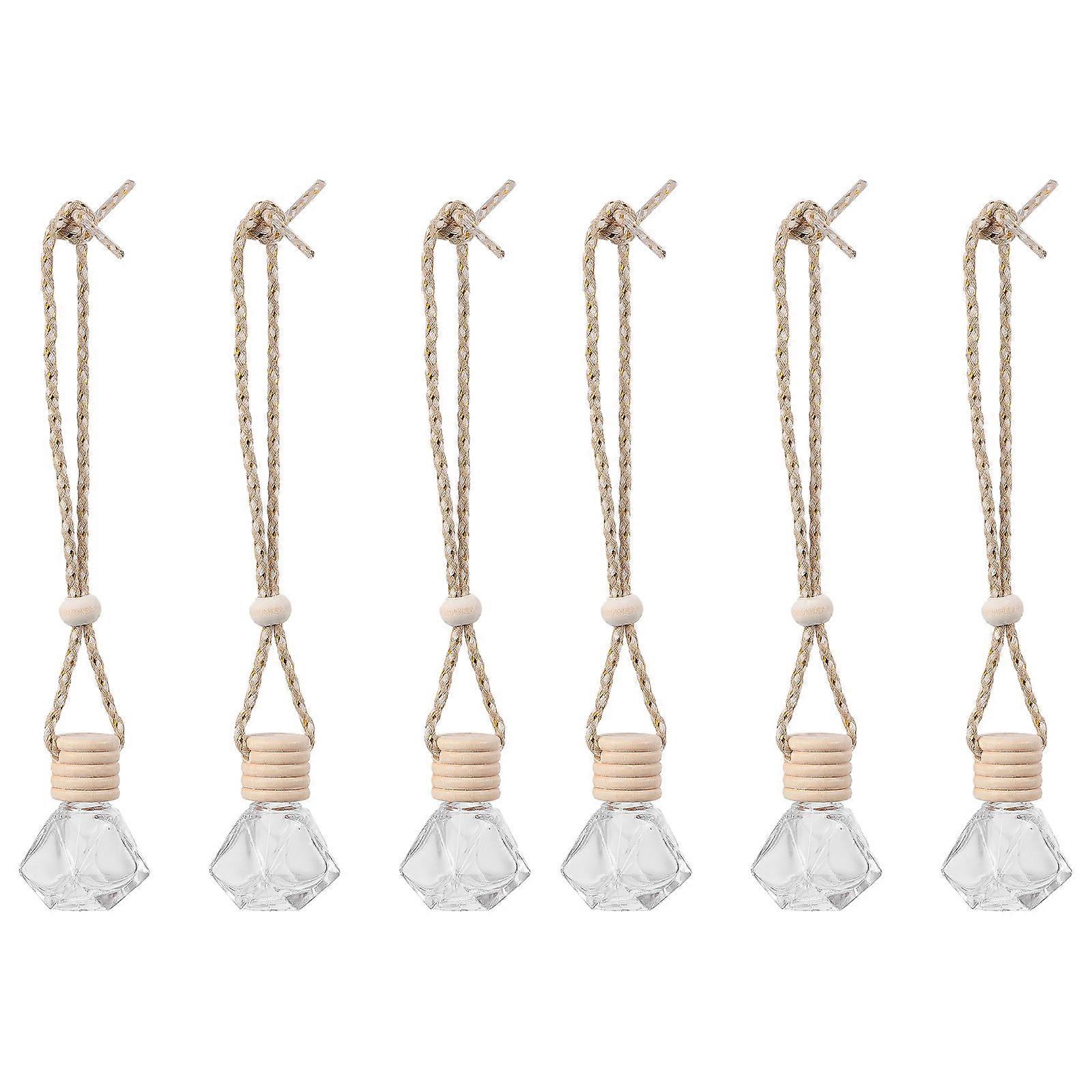 6pcs Empty Car Hanging Perfume Bottle Car Aromatherapy Bottles Hanging Pendant