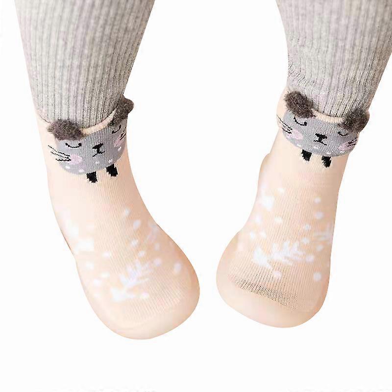 Baby Toddlers Moccasins Anti-Slip Fuzzy Slipper Floor Warm Shoes