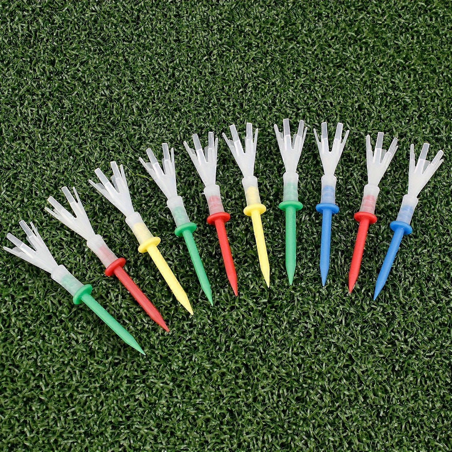 New style 10pcs High-Strength 70mm Plastic Golf Tees - Long-Lasting & Ideal Distance - Colorful Design - Essential Golf Accessories for Enthusiasts