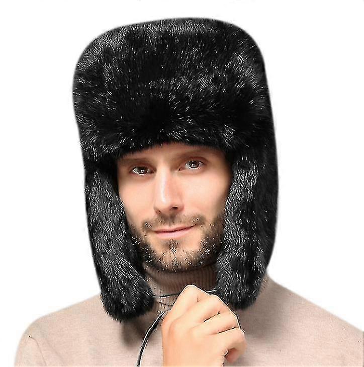Russian Winter Hat with Ear Flaps for Men