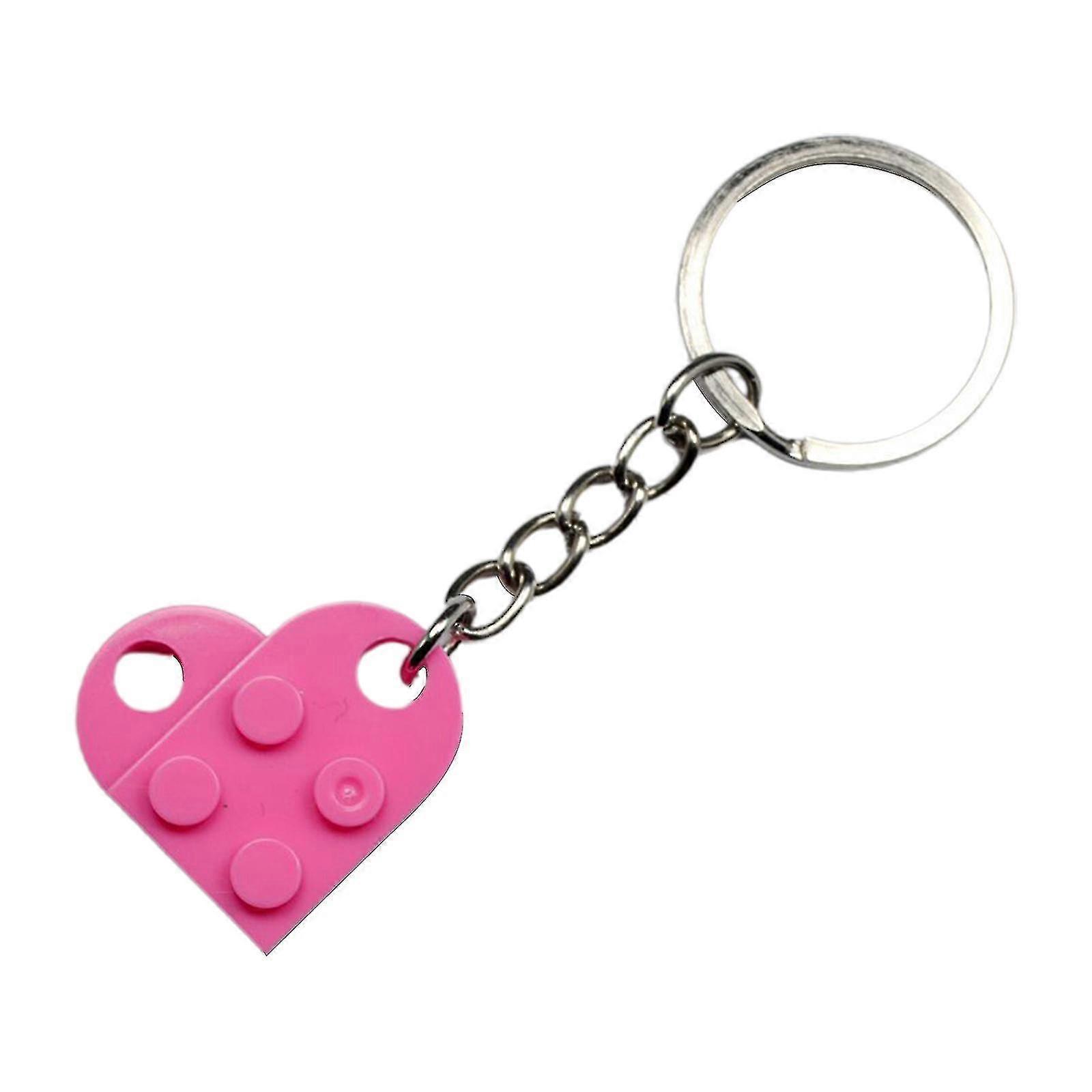 Heart Keychain Set For Couples, Brick Heart Keychain For Boyfriend Girlfriend, Matching Heart Colorful Keychains.