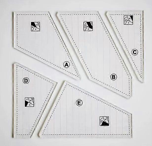 Five Piece Sewing Ruler Set, Patchwork Ruler Tool, Sewing Template, Patchwork Ruler Set, Patchwork Template, Acrylic DIY Sewing Ruler, Patchwork Templ