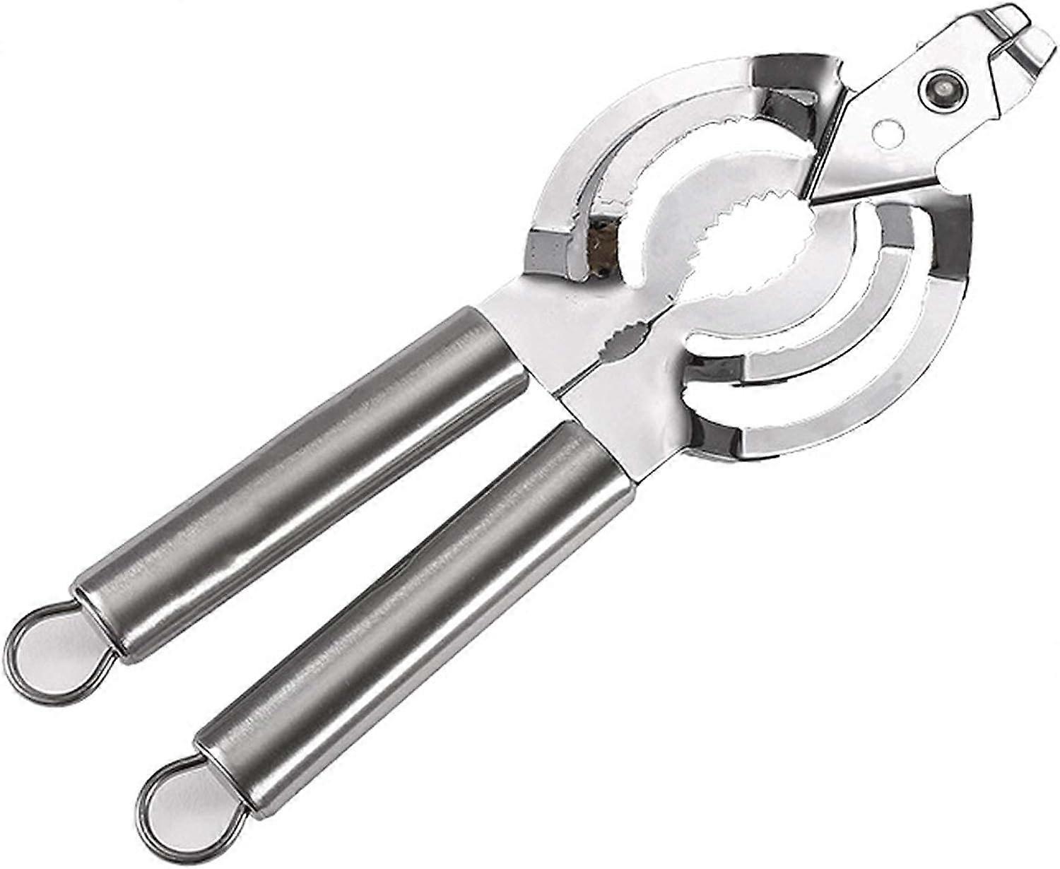 Multifunction Manual Can Opener 4 in 1 Easy Turn Handle Smooth Edge Can Opener Can Opener Multi-Function Bottle Opener Stainless Steel Blade for Cans,