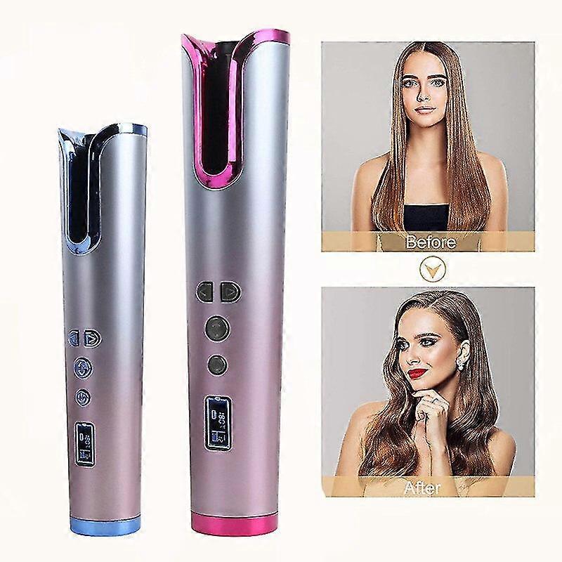 Professional Automatic Hair Curler Wireless Rotating Curling Iron Usb Portable Led Digital Display Adjustable Curly Styling Tool
