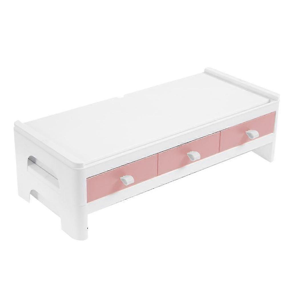 1pc Home Computer Display Elevated Shelf Desktop Stora Container