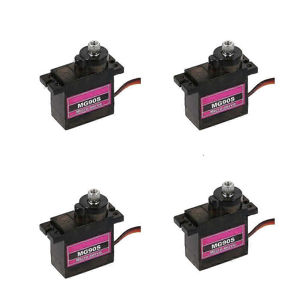 4pcs Mg90s Micro Metal Gear 9g Servo For Rc Plane Helicopter Car 360