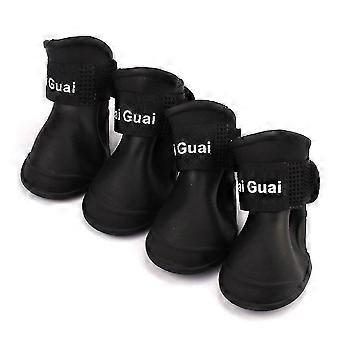 4 Peças Cão Chuva Sapatos Impermeáveis Acessórios Tamanho Médio (preto, L)