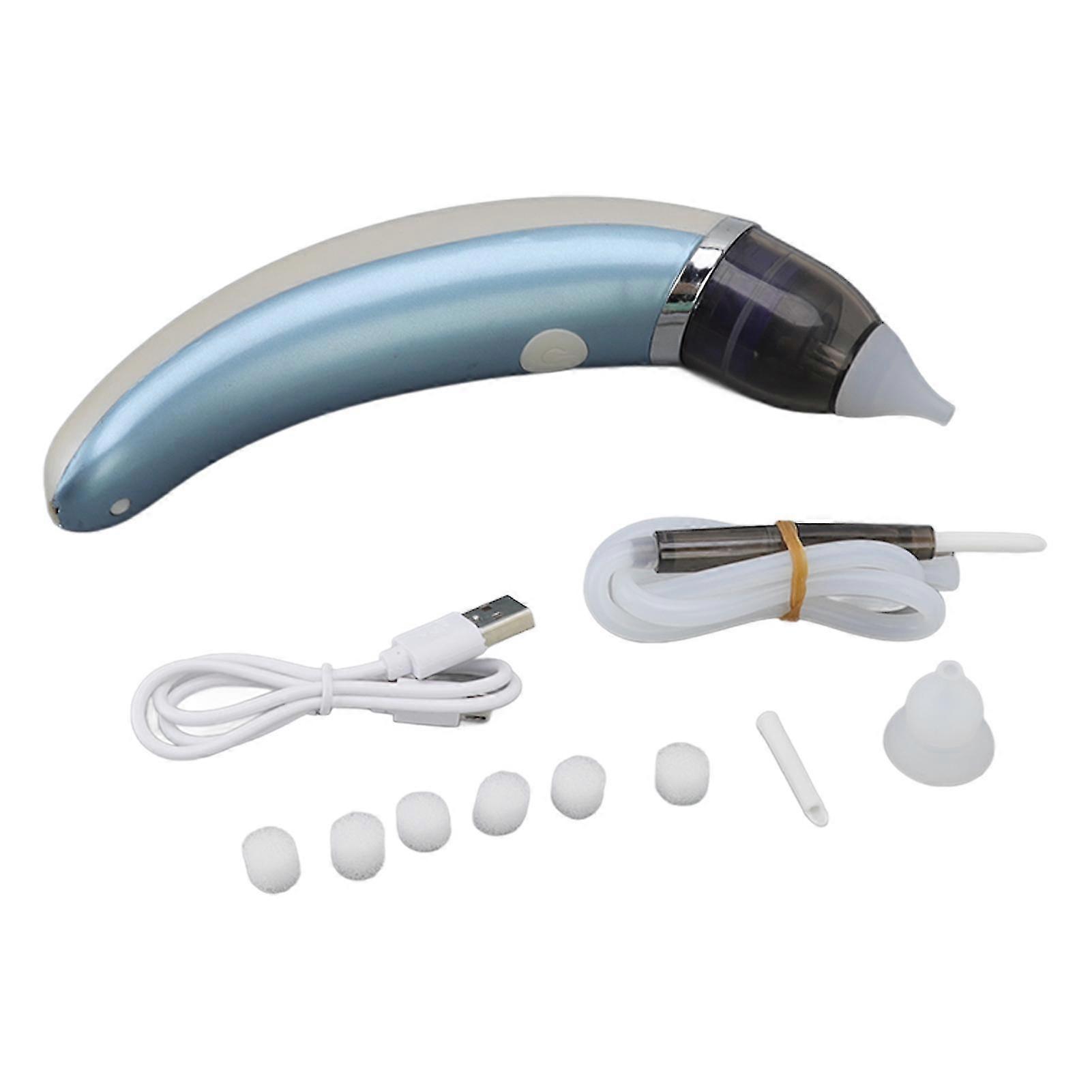 Electric Baby Nasal Aspirator and Earwax Remover - Dual Purpose Snot Cleaner in Blue